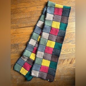 Wool Knit Multicolor Patchwork Knit Scarf